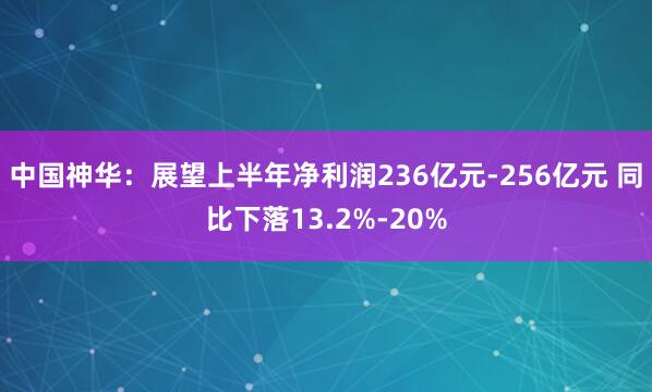 中国神华：展望上半年净利润236亿元-256亿元 同比下落13.2%-20%