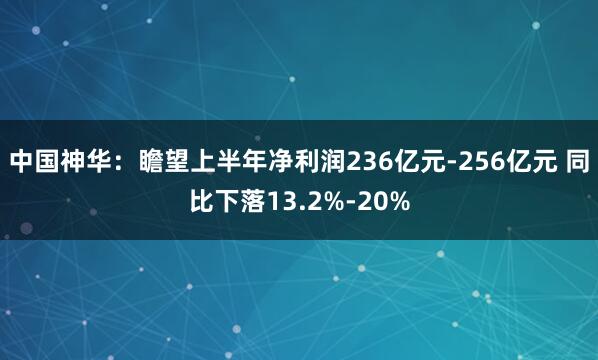 中国神华：瞻望上半年净利润236亿元-256亿元 同比下落13.2%-20%