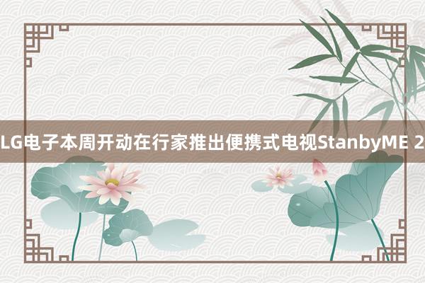 LG电子本周开动在行家推出便携式电视StanbyME 2