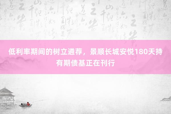 低利率期间的树立遴荐，景顺长城安悦180天持有期债基正在刊行