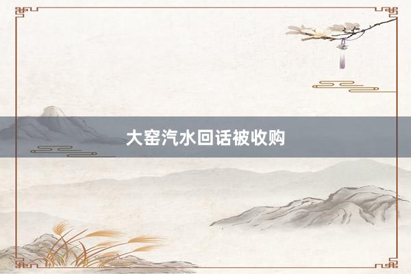 大窑汽水回话被收购