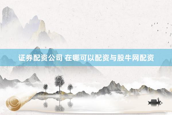 证券配资公司 在哪可以配资与股牛网配资