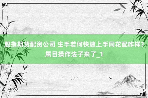 股指期货配资公司 生手若何快速上手同花配咋样？属目操作法子来了_1